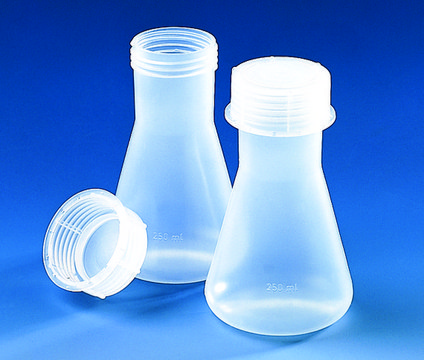 BRAND&#174; Erlenmeyer flask, wide-neck, screw cap, PP capacity 100&#160;mL