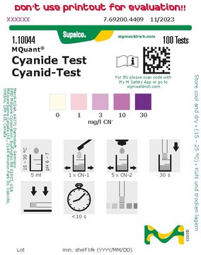 氰化物测试 colorimetric, CN- 10-30&#160;mg/L, MQuant&#174;