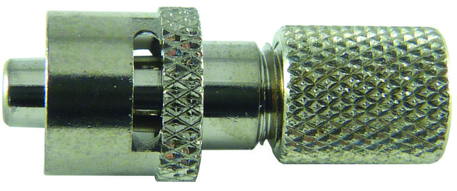 1-way tubing connector MLL to Tuohy Borst (1-5 French) (plated brass)