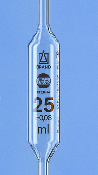 BRAND&#174; BLAUBRAND&#174; ETERNA volumetric pipette, calibrated To Deliver capacity 25&#160;mL