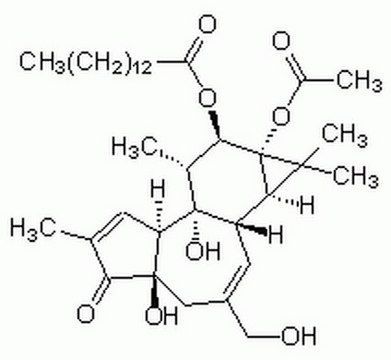 佛波醇12-十四酸酯13-乙酸酯 Phorbol-12-myristate-13-acetate, CAS 16561-29-8, is the most common phorbol ester. Activates PKC at nanomolar concentrations.