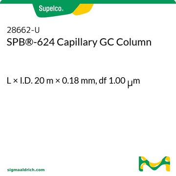 SPB&#174;-624毛细管GC色谱柱 L × I.D. 20&#160;m × 0.18&#160;mm, df 1.00&#160;&#956;m