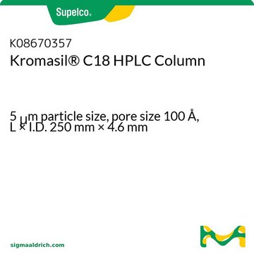 Kromasil&#174; C18 高效液相色谱柱 5&#160;&#956;m particle size, pore size 100&#160;Å, L × I.D. 250&#160;mm × 4.6&#160;mm