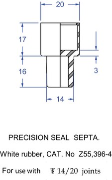 Precision Seal&#174; rubber septa red, 14/20 joints