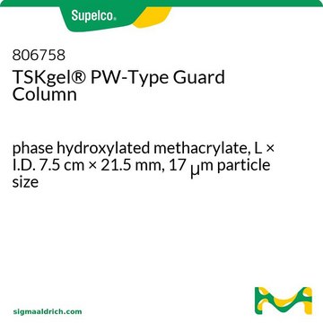 TSKgel&#174; PW-Type Guard Column phase hydroxylated methacrylate, L × I.D. 7.5&#160;cm × 21.5&#160;mm, 17&#160;&#956;m particle size