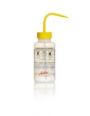 Azlon&nbsp;Multi-Lingual Safety Wash Bottles With Driplok Vapor Venting label, Isopropanol (in English, French, Spanish, OSHA), capacity 500 mL