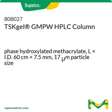 TSK-GEL&#174; 体积排阻（PW 类型）高效液相色谱柱 phase hydroxylated methacrylate, L × I.D. 60&#160;cm × 7.5&#160;mm, 17&#160;&#956;m particle size