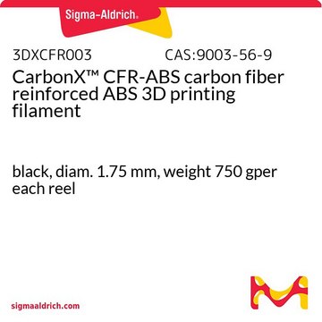 CarbonX&#8482; CFR-ABS carbon fiber reinforced ABS 3D printing filament black, diam. 1.75&#160;mm, weight 750&#160;gper each reel