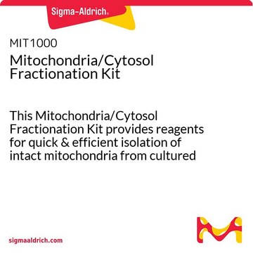 线粒体/胞质溶胶分离试剂盒 This Mitochondria/Cytosol Fractionation Kit provides reagents for quick &amp; efficient isolation of intact mitochondria from cultured cells.