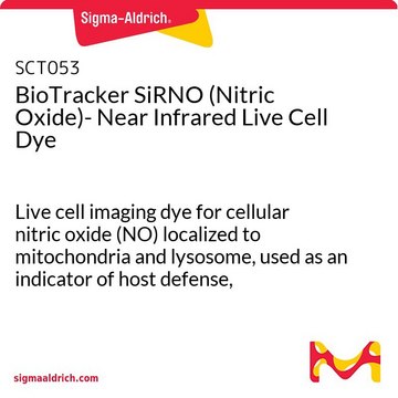 BioTracker SiRNO (Nitric Oxide)- Near Infrared Live Cell Dye Live cell imaging dye for cellular nitric oxide (NO) localized to mitochondria and lysosome, used as an indicator of host defense, homeostasis and developmental functions.