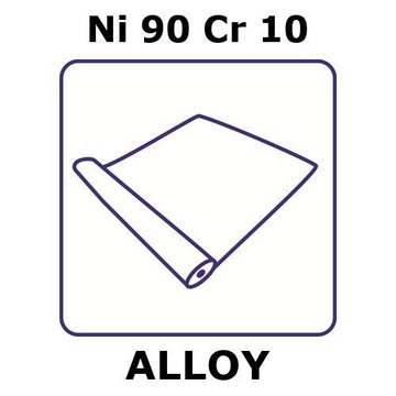 T1 - thermocouple alloy, Ni90Cr10 foil, 0.1m coil, 100mm coil width, 0.25mm thickness, annealed