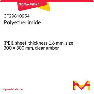 Polyetherimide (PEI), sheet, thickness 1.6&#160;mm, size 300 × 300&#160;mm, clear amber