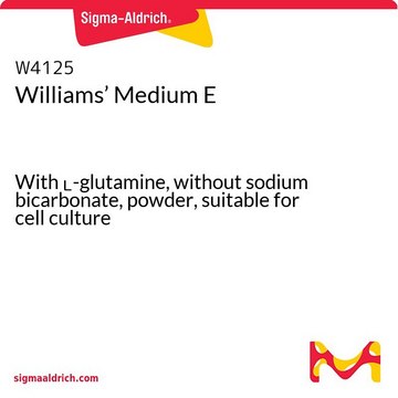 Williams’ 培养基E With L-glutamine, without sodium bicarbonate, powder, suitable for cell culture