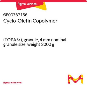 Cyclo-Olefin Copolymer (TOPAS«), granule, 4&#160;mm nominal granule size, weight 2000&#160;g