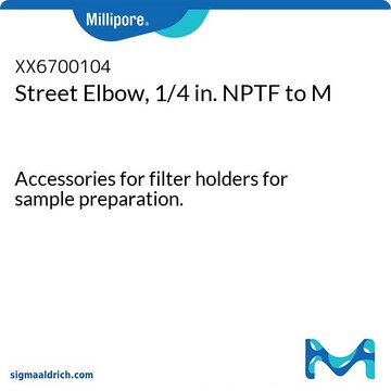 Street Elbow, 1/4 in. NPTF to M Accessories for filter holders for sample preparation.