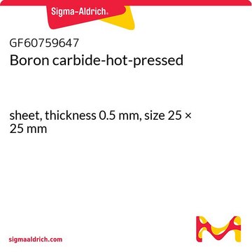 Boron carbide-hot-pressed sheet, thickness 0.5&#160;mm, size 25 × 25&#160;mm