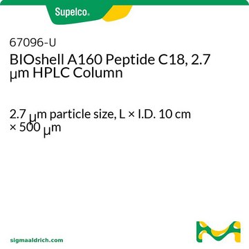 BIOshell A160 Peptide C18, 2.7 &#956;m HPLC Column 2.7&#160;&#956;m particle size, L × I.D. 10&#160;cm × 500&#160;&#956;m