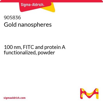 Gold nanospheres 100 nm, FITC and protein A functionalized, powder