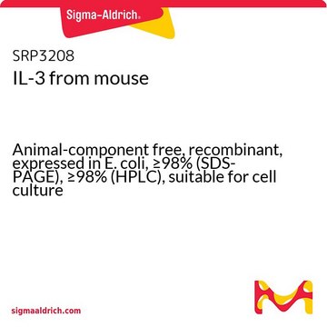 IL-3 来源于小鼠 Animal-component free, recombinant, expressed in E. coli, &#8805;98% (SDS-PAGE), &#8805;98% (HPLC), suitable for cell culture