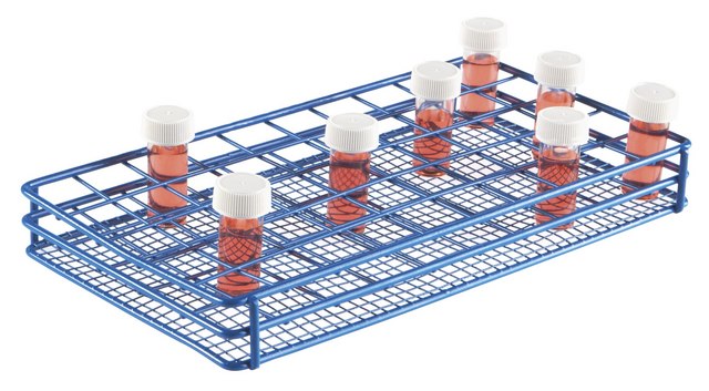 Coated Wire Tube Rack to hold, 20 x 25 mm tubes, blue