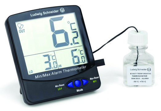 Digital Exact-Temp Min/Max bottle thermometer Ultralow freezers