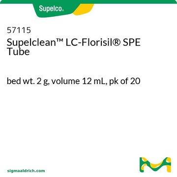 Supelclean&#8482; LC-Florisil&#174; SPE Tube bed wt. 2&#160;g, volume 12&#160;mL, pk of 20