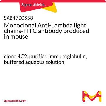 Monoclonal Anti-Lambda light chains-FITC antibody produced in mouse clone 4C2, purified immunoglobulin, buffered aqueous solution