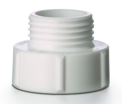 DURAN&#174; GL45 thread adapter for bottle top vacuum filtration unit GL 45 male, GL 56 female, white PTFE