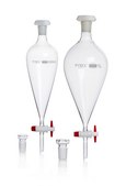 Pyrex® Separating funnel, pear-shape, glass key 100 mL, glass stopper, PE stopper, pack of 1 ea