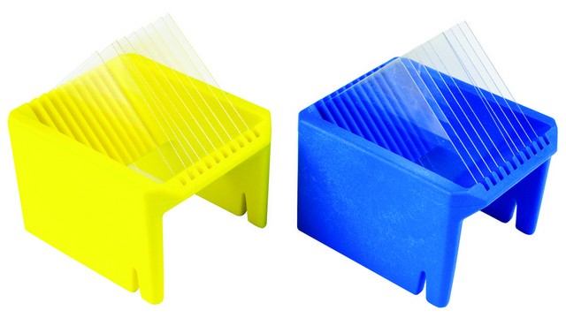 Wash-N-Dry&#8482; 盖玻片架 yellow, holds all slipcover sizes including 18, 22 and 25 mm