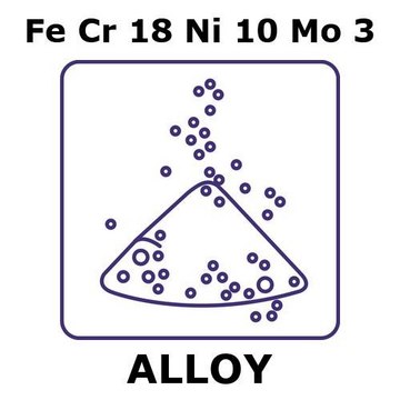 Stainless Steel - AISI 316L alloy, FeCr18Ni10Mo3 powder, 3micron mean particle size, atomized, 200g