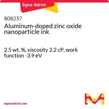 Aluminum-doped zinc oxide nanoparticle ink 2.5 wt. %, viscosity 2.2 cP, work function -3.9 eV