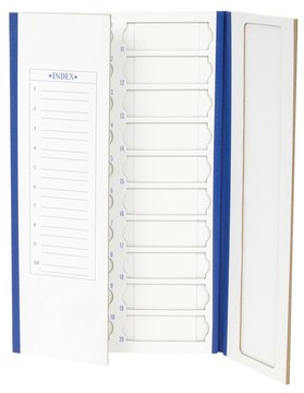 Cardboard Slide Tray Holds 20 x slides, blue, trim