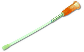 Animal feeding needle, sterile, disposable, PTFE w/SS bite protector size 17G, L × diam. 2 in. × 2.4 mm , ball