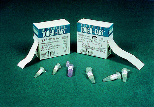 Tough-Tags&#8482; 微型离心管标签 size 1.28&#160;in. × 0.5&#160;in., white