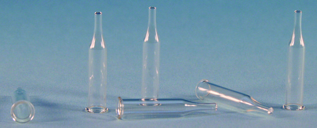 Certified glass inserts for 12 x 32 mm, large opening vials volume 0.3&#160;mL, clear glass insert, conical point, O.D. × H 6&#160;mm × 31&#160;mm, pkg of 100&#160;ea