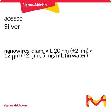 银 nanowires, diam. × L 20&#160;nm (±2&#160;nm) × 12&#160;&#956;m (±2&#160;&#956;m), 5&#160;mg/mL (in water)