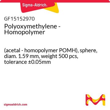 Polyoxymethylene - Homopolymer (acetal - homopolymer POMH), sphere, diam. 1.59&#160;mm, weight 500 pcs, tolerance ±0.05mm