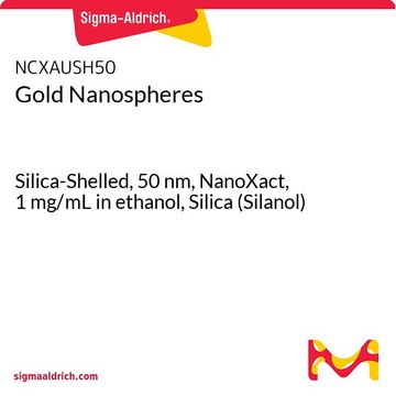 金纳米球 Silica-Shelled, 50&#160;nm, NanoXact, 1&#160;mg/mL in ethanol, Silica (Silanol)