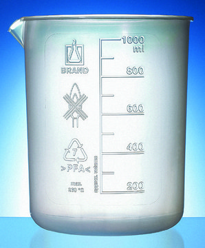 BRAND&#174; Griffin beaker with spout low form, PFA, volume 1000&#160;mL