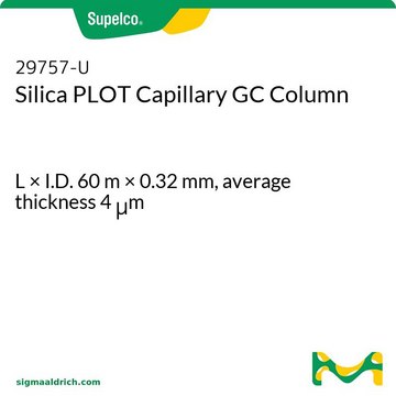 Silica PLOT Capillary GC Column L × I.D. 60&#160;m × 0.32&#160;mm, average thickness 4&#160;&#956;m