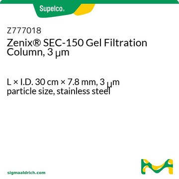 Zenix&#174; SEC-150凝胶过滤柱，3 &#956;m L × I.D. 30&#160;cm × 7.8&#160;mm, 3&#160;&#956;m particle size, stainless steel