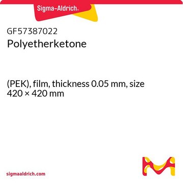Polyetherketone (PEK), film, thickness 0.05 mm, size 420 × 420 mm