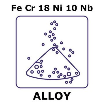 Stainless steel - AISI 347 powder, Fe/Cr18%/Ni10%/Nb%, 45 max. part. size (micron), weight 50&#160;g, condition atomized