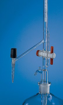 BRAND&#174; BLAUBRAND&#174; automatic burette, Pellet pattern volume 10&#160;mL, accuracy: ±0.020&#160;mL, clear borosilicate glass 3.3 (Schellbach lateral needle-valve stopcock PTFE key, grad. in blue)