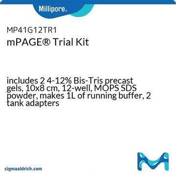 mPAGE&#174;预制胶试用套装 includes 2 4-12% Bis-Tris precast gels, 10x8 cm, 12-well, MOPS SDS powder, makes 1L of running buffer, 2 tank adapters