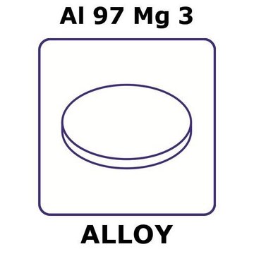 Aluminum-magnesium alloy, Al97Mg3 foil, 50mm disks, 0.1mm thickness, as rolled