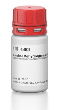 Alcohol Dehydrogenase from Saccharomyces cerevisiae &#8805;300&#160;units/mg protein, lyophilized powder (contains buffer salts), Mw 141-151&#160;kDa