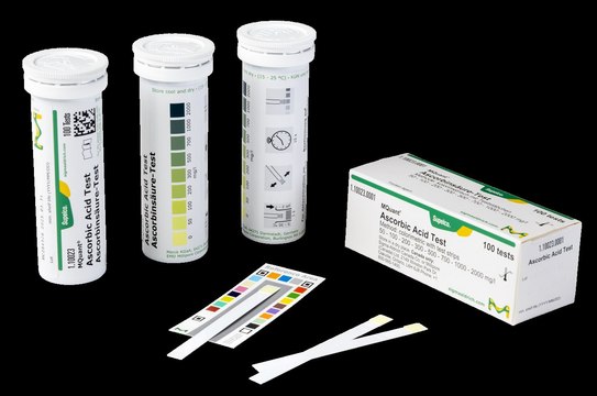 Ascorbic Acid Test colorimetric, 50-2000&#160;mg/L (ascorbic acid), MQuant&#174;, for use with MQuant&#174; StripScan App