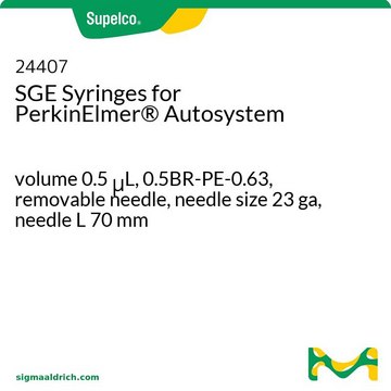 用于 PerkinElmer&#174; Autosystem 气相色谱仪的 SGE 注射器 volume 0.5&#160;&#956;L, 0.5BR-PE-0.63, removable needle, needle size 23 ga, needle L 70&#160;mm